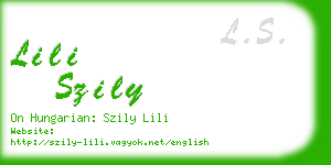 lili szily business card